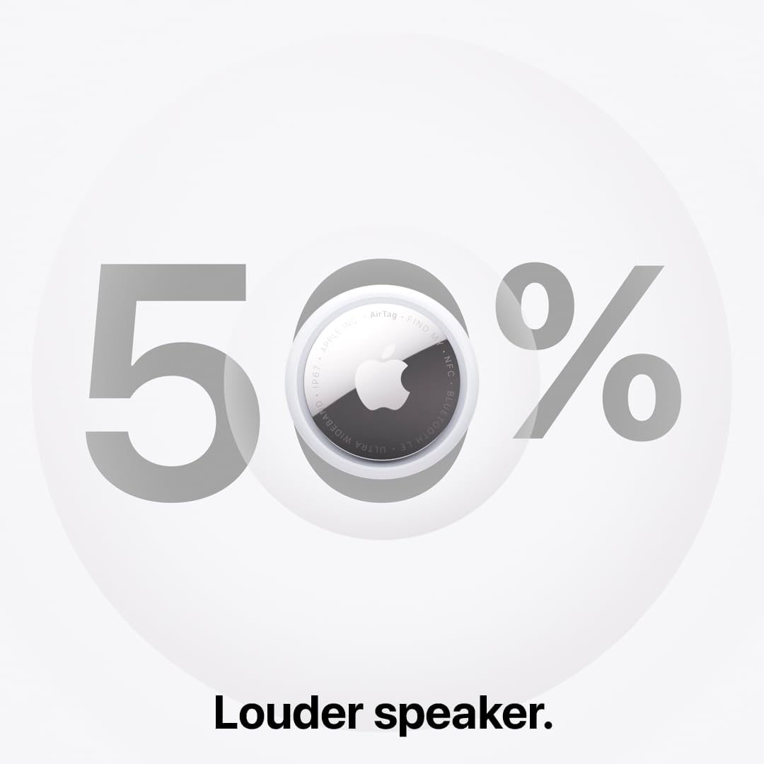 Apple AirTag (2nd Generation): Tracker for Keychain, Wallet, and More; Locator with Sound; Simple One-Tap Setup with iPhone or iPad; Key Finder with up to 1.5X Precision Finding Range