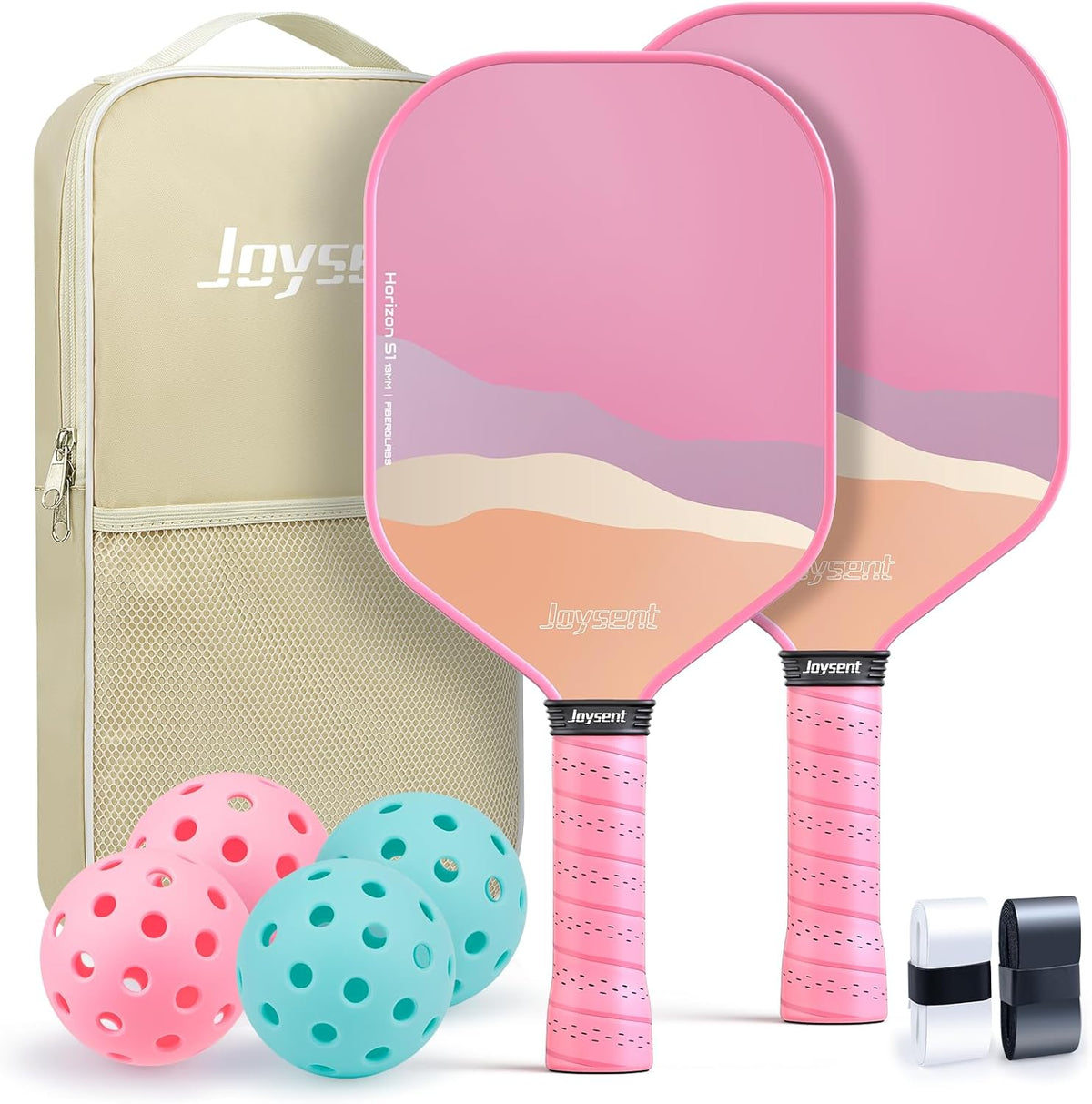 Pickleball Paddles Set of 2, Lightweight Pickleball Racket for Beginner, Fiberglass Surface Pickleball Set with Non-Slip Comfort Grip