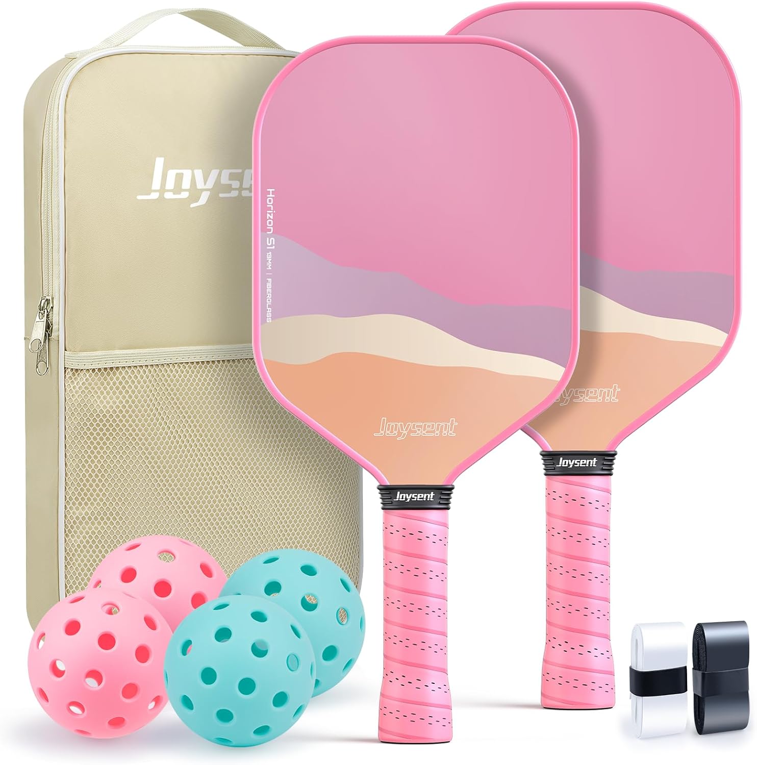 Pickleball Paddles Set of 2, Lightweight Pickleball Racket for Beginner, Fiberglass Surface Pickleball Set with Non-Slip Comfort Grip