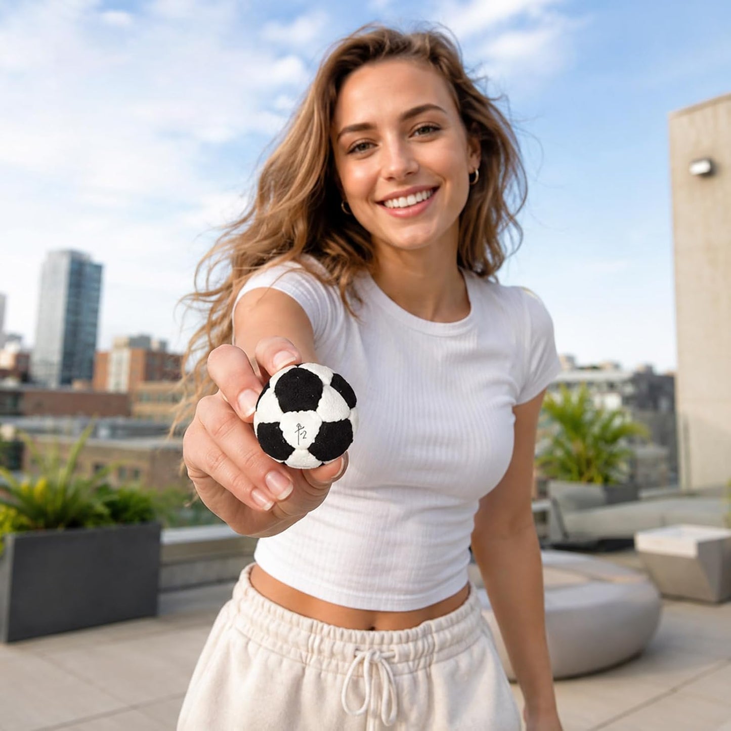 Hacky Footbag Soccer Balls Sack for Adults Plush Soft Safe Indoor & Outdoor Play Stuffed Kickball for Home & Garden