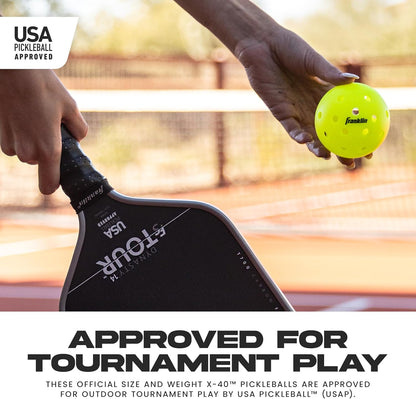 Franklin Sports X-40 Outdoor Pickleballs - Official Ball of USA Pickleball, APP Tour + US Open - Regulation Size