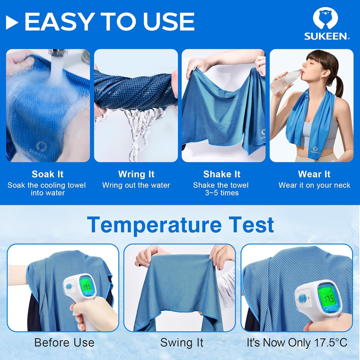 Sukeen 4 Pack Cooling Towels (40