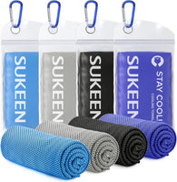 Sukeen 4 Pack Cooling Towels (40"x12"), Cooling Neck Wraps, Ice Towel, Soft Breathable Chilly Towel,Microfiber Towel for Yoga,Sport,Running,Gym,Workout,Camping,Fitness,Workout & More Activities