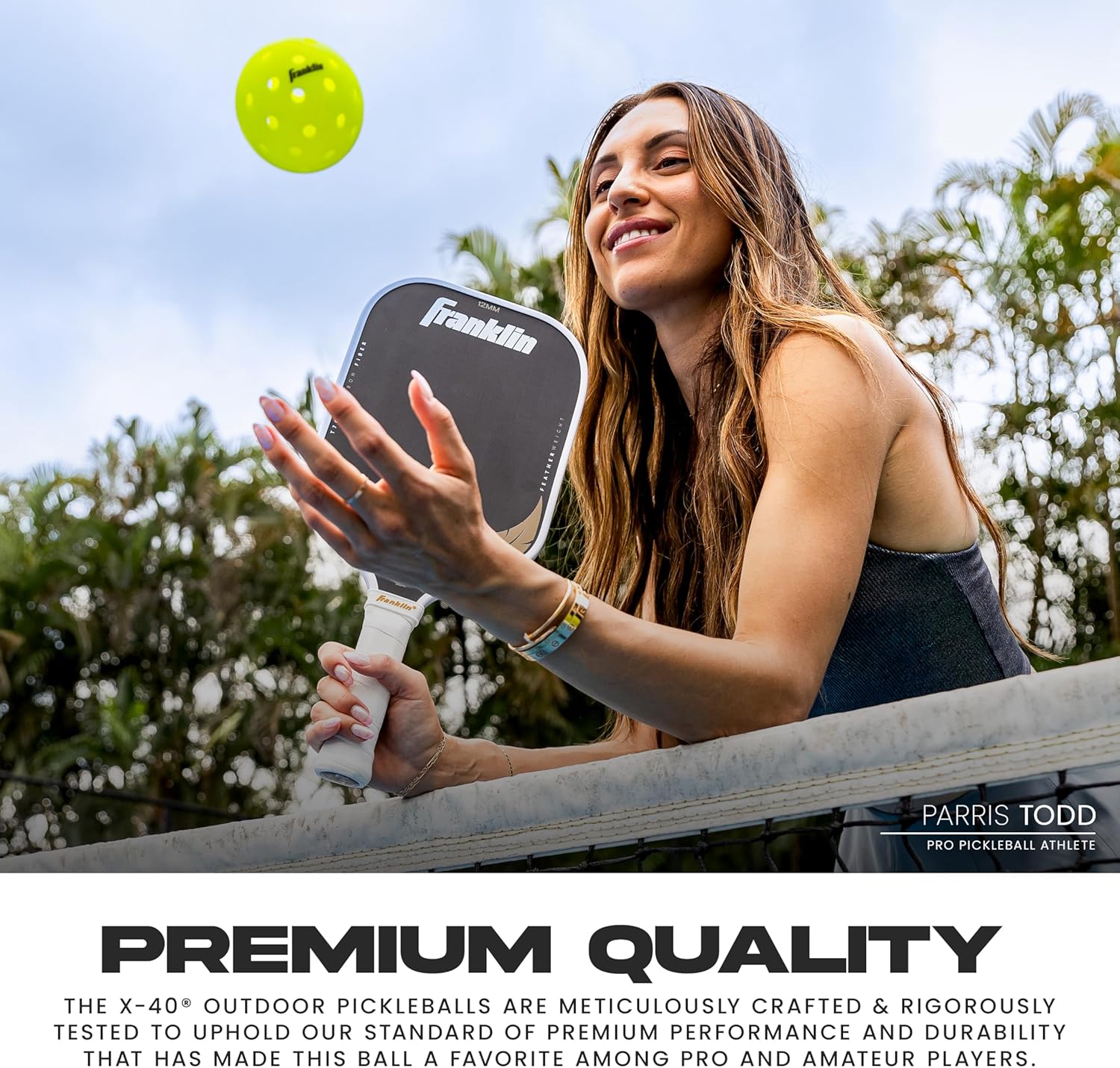 Franklin Sports X-40 Outdoor Pickleballs - Official Ball of USA Pickleball, APP Tour + US Open - Regulation Size